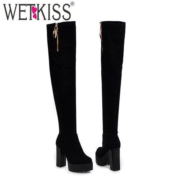 boots wetkiss platform women over the knee boot female high heels shoes ladies zip round toe flock winter plus size 33-48, Black
boots wetkiss platform women over the knee boot female high heels shoes ladies zip round toe flock winter plus size 33-48, Black