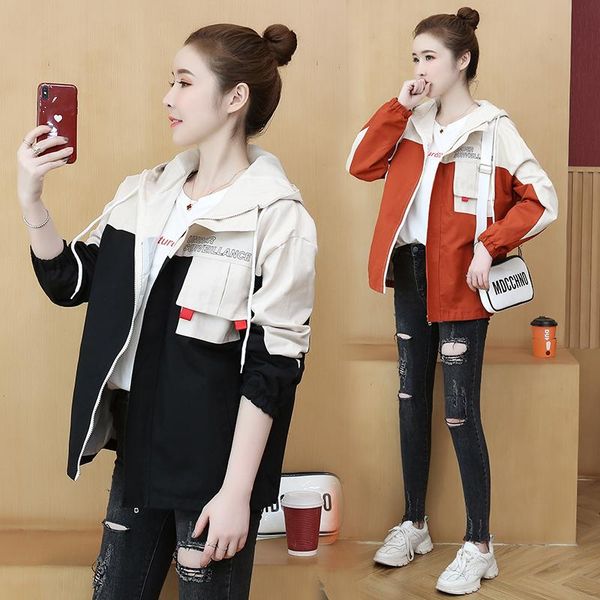 women's jackets plus size spring autumn women coat fashion casual loose patchwork hooded tooling zipper jacket for outerwear, Black;brown
women's jackets plus size spring autumn women coat fashion casual loose patchwork hooded tooling zipper jacket for outerwear, Black;brown