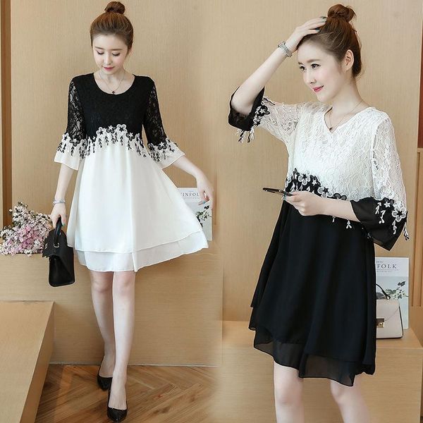 casual dresses plus size horn half-sleeve shirt lace stitching dress woman vestido de mujer femme robe, Black;gray
casual dresses plus size horn half-sleeve shirt lace stitching dress woman vestido de mujer femme robe, Black;gray
