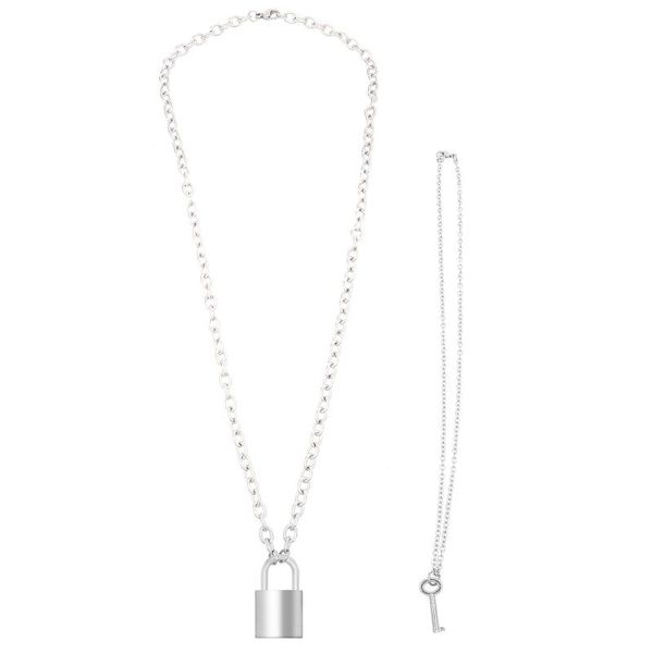 pendant necklaces 2pcs fashion lock key clavicle chain necklace jewelry gift for men, Silver
pendant necklaces 2pcs fashion lock key clavicle chain necklace jewelry gift for men, Silver