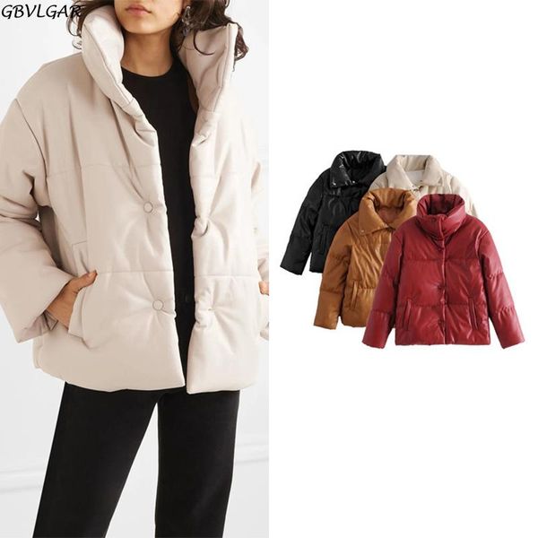 women's jackets women fashion pu leather parkas thick warm padded jacket coat elegant long sleeve winter cotton loose outerwear, Black;brown
women's jackets women fashion pu leather parkas thick warm padded jacket coat elegant long sleeve winter cotton loose outerwear, Black;brown