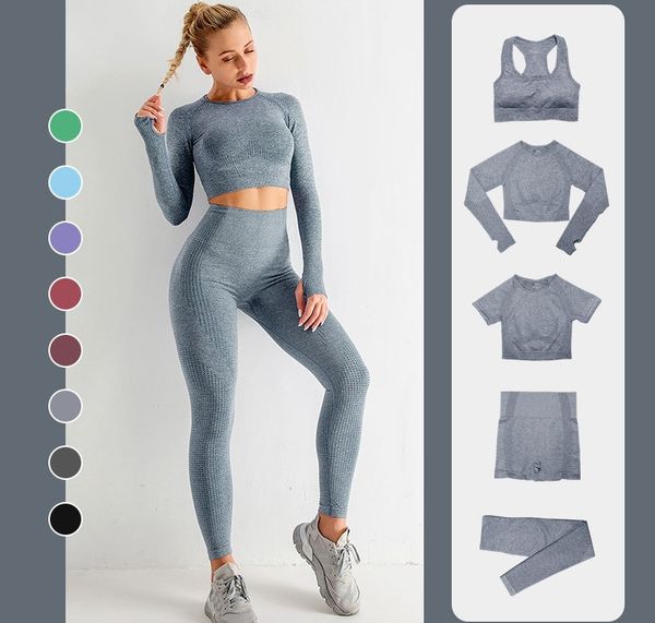 seamless fashion womens yoga suit gymshark same style yogaworld tracksuit fitness sports 5pcs bra leggings outfits solid l-u align leggings, Gray
seamless fashion womens yoga suit gymshark same style yogaworld tracksuit fitness sports 5pcs bra leggings outfits solid l-u align leggings, Gray