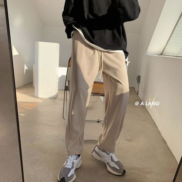 men's pants summer wide-leg fashion solid color casual men streetwear korean loose straight suit mens dress dahi, Black
men's pants summer wide-leg fashion solid color casual men streetwear korean loose straight suit mens dress dahi, Black