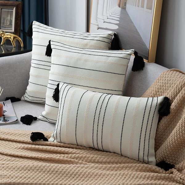 cushion/decorative pillow simple cotton wiring strip woven cushion cover black green big tassel pillowcase 50x50 sofa decoration pillowcover
cushion/decorative pillow simple cotton wiring strip woven cushion cover black green big tassel pillowcase 50x50 sofa decoration pillowcover