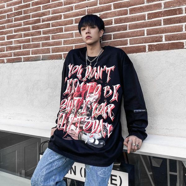men's hoodies & sweatshirts autumn spring men hip hop streetwear cartoon print o neck oversized hoodie sweatshirt pullover fashion unis, Black
men's hoodies & sweatshirts autumn spring men hip hop streetwear cartoon print o neck oversized hoodie sweatshirt pullover fashion unis, Black