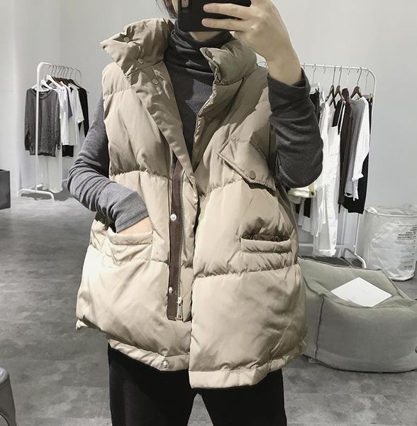 women's vests autumn winter vest woman jacket colete feminino sleeveless down cotton female warm thicken waistcoat loose coat q2618, Black;white
women's vests autumn winter vest woman jacket colete feminino sleeveless down cotton female warm thicken waistcoat loose coat q2618, Black;white