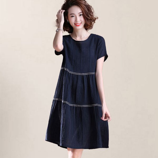 casual dresses -4xl loose women summer literary style o-neck short sleeve patchwork striped a-line 43hx, Black;gray
casual dresses -4xl loose women summer literary style o-neck short sleeve patchwork striped a-line 43hx, Black;gray