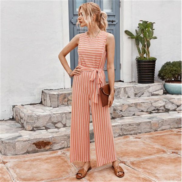 womens stripe pattern rompers designer female new round neck sleeveless jumpsuits clothes fashion trend loose vest casual pants, Black;white
womens stripe pattern rompers designer female new round neck sleeveless jumpsuits clothes fashion trend loose vest casual pants, Black;white