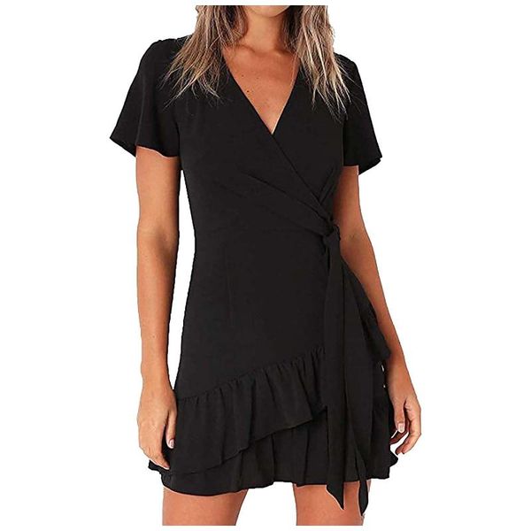 casual dresses summer women black dress plus size short sleeve v neck elegant for clothing vestidos mujer verano 2021, Black;gray
casual dresses summer women black dress plus size short sleeve v neck elegant for clothing vestidos mujer verano 2021, Black;gray