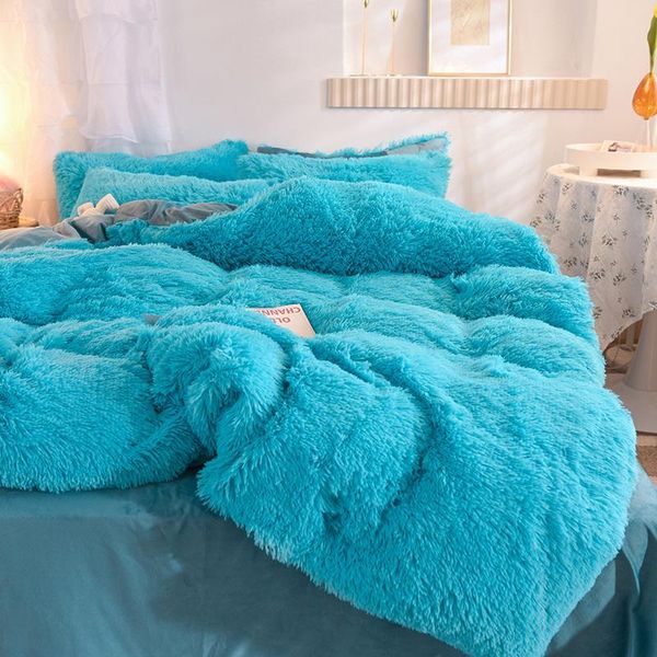 2021 pure color plush shaggy warm fleece girl bedding set mink velvet double duvet cover set bed sheet pillowcases home textile
2021 pure color plush shaggy warm fleece girl bedding set mink velvet double duvet cover set bed sheet pillowcases home textile