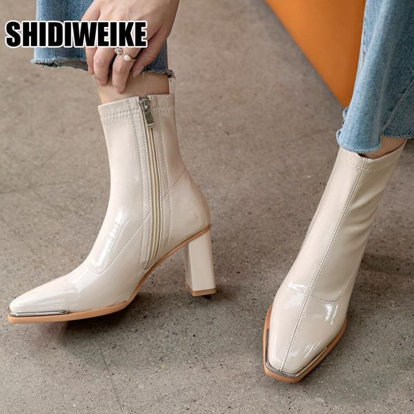 boots fashion style women motorcyle square toe ankle autumn winter patent leather high heels shoes vc1523, Black
boots fashion style women motorcyle square toe ankle autumn winter patent leather high heels shoes vc1523, Black