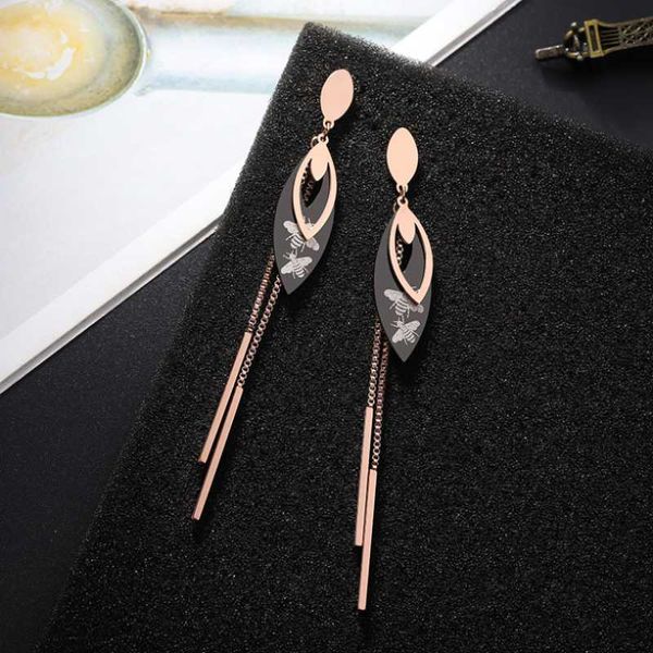 dangle & chandelier 316l stainless steel fashion upscale jewelry rose gold color honeybee pattern droplet chain tassel drop earrings for wom, Silver
dangle & chandelier 316l stainless steel fashion upscale jewelry rose gold color honeybee pattern droplet chain tassel drop earrings for wom, Silver
