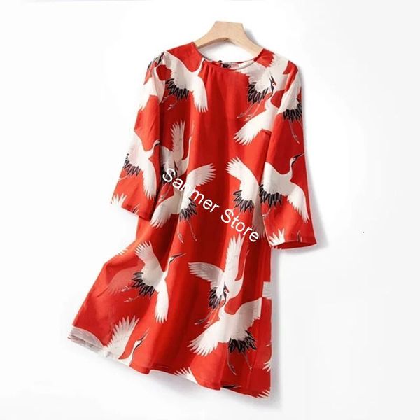 2021 new feminino o pescoo 100% de seda guindaste imprimir solto cor vermelha vestido primavera vero nova moda su9s, Black;gray
2021 new feminino o pescoo 100% de seda guindaste imprimir solto cor vermelha vestido primavera vero nova moda su9s, Black;gray
