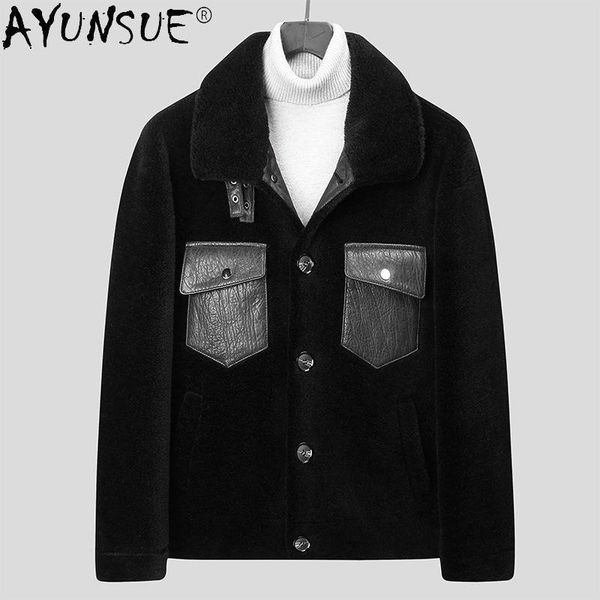 men's jackets ayunsue winter warm sheep shearing coat men fashion 100% wool jacket korean casaul outwear autumn clothing 2021 wpy4136, Black;brown
men's jackets ayunsue winter warm sheep shearing coat men fashion 100% wool jacket korean casaul outwear autumn clothing 2021 wpy4136, Black;brown