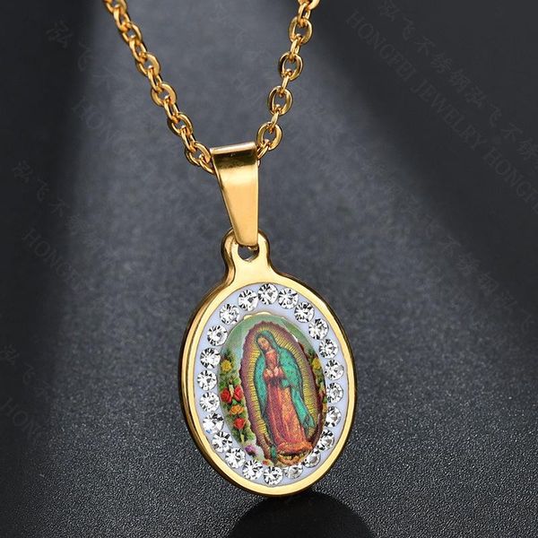 pendant necklaces stainless steel virgin mary necklace cubic zircon christian guadalupe jewelry for women / men chain 19.7 ", Silver
pendant necklaces stainless steel virgin mary necklace cubic zircon christian guadalupe jewelry for women / men chain 19.7 ", Silver