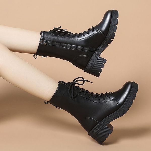 boots women's ankle lace up zip black mid heel ladies short thick bottom non-slip round toe fashion female shoes winter
boots women's ankle lace up zip black mid heel ladies short thick bottom non-slip round toe fashion female shoes winter