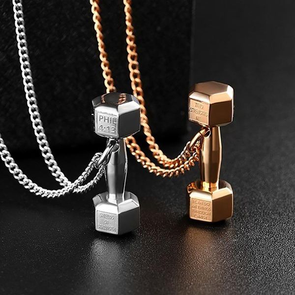 pendant necklaces fitness dumbbell collar choker necklace chain fashion jewelry gift for women men, Silver
pendant necklaces fitness dumbbell collar choker necklace chain fashion jewelry gift for women men, Silver