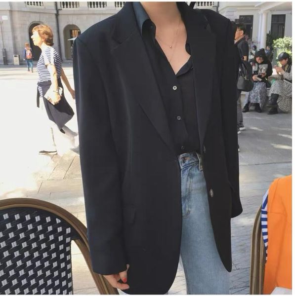 small suit female loose 2021 spring and autumn korean version of casual slim beige solid color fashion all-match blouse women, White;black
small suit female loose 2021 spring and autumn korean version of casual slim beige solid color fashion all-match blouse women, White;black