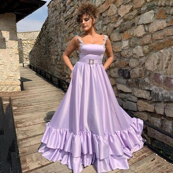 party dresses lavender a line beading straps prom dress tiered long evening gowns customized formal, White;black
party dresses lavender a line beading straps prom dress tiered long evening gowns customized formal, White;black