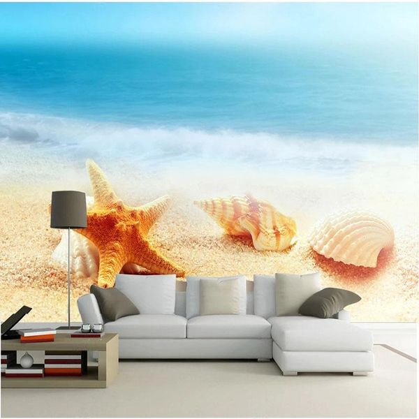 wallpapers custom self-adhesive fresh and lovely starfish shells on the beach refreshing background wall 3d papel de parede 
wallpapers custom self-adhesive fresh and lovely starfish shells on the beach refreshing background wall 3d papel de parede