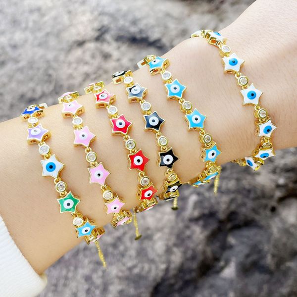colorful star shape evil eye beads charm bracelet america europe popular jewelry, Golden;silver
colorful star shape evil eye beads charm bracelet america europe popular jewelry, Golden;silver