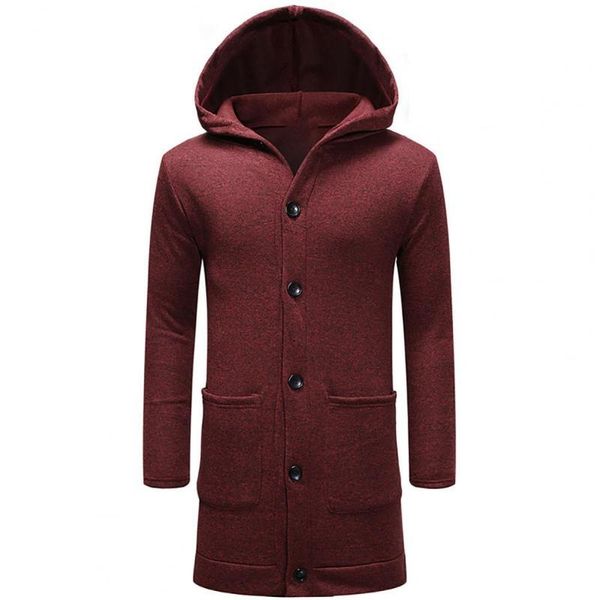 men's trench coats buttons closure long sleeve male jacket mid-length hooded two pockets coat outerwear, Tan;black
men's trench coats buttons closure long sleeve male jacket mid-length hooded two pockets coat outerwear, Tan;black