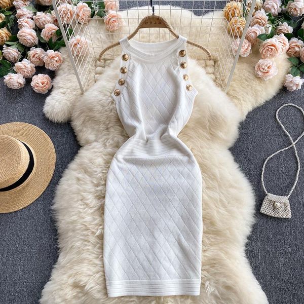 casual dresses amolapha women summer sleeveless sheath knitted clothing fashion elegant button decorate stretch sweater short dress, Black;gray
casual dresses amolapha women summer sleeveless sheath knitted clothing fashion elegant button decorate stretch sweater short dress, Black;gray