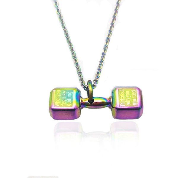 pendant necklaces multicolor dumbbell necklace pendants mens stainless steel fitness fashion chain gifts for male accessories, Silver
pendant necklaces multicolor dumbbell necklace pendants mens stainless steel fitness fashion chain gifts for male accessories, Silver