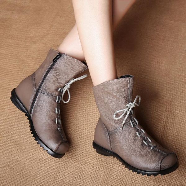 boots women genuine leather ankle plush warm ladies snow winter flat shoes female soft bottom retro short boot, Black
boots women genuine leather ankle plush warm ladies snow winter flat shoes female soft bottom retro short boot, Black