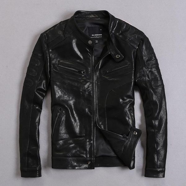 men's leather & faux sheepskin winter genuine jacket for men motorcycle flight pilot bomber natural real male coat 2021, Black
men's leather & faux sheepskin winter genuine jacket for men motorcycle flight pilot bomber natural real male coat 2021, Black