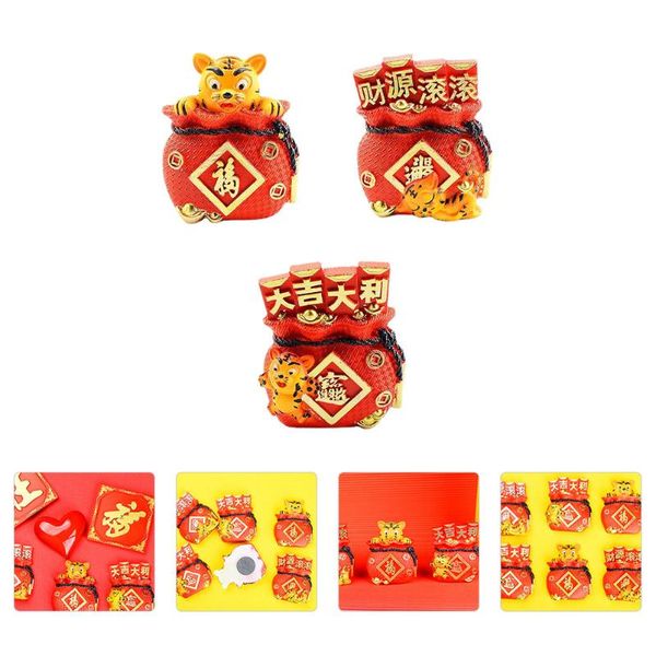 fridge magnets 3pcs creative sticker cartoon decals tiger for decor