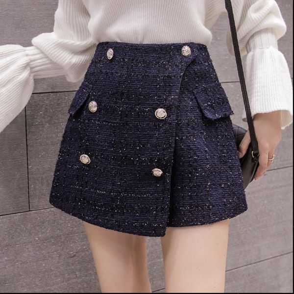 korean tweed shorts skirts 2020 autumn winter womens irregular slim shorts elegant double breasted fake pockets shorts feminino, White;black
korean tweed shorts skirts 2020 autumn winter womens irregular slim shorts elegant double breasted fake pockets shorts feminino, White;black