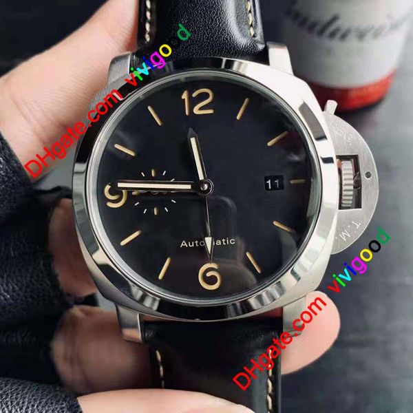 hight quality men's mechanical pam watch 44mm classic continuation of the blue dial design leather strap, Slivery;brown
hight quality men's mechanical pam watch 44mm classic continuation of the blue dial design leather strap, Slivery;brown