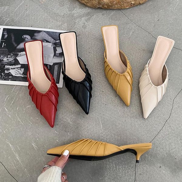 slippers fashion women shallow pointed toe red shoes thin low heels mules pumps summer elegant beach soft leather, Black
slippers fashion women shallow pointed toe red shoes thin low heels mules pumps summer elegant beach soft leather, Black