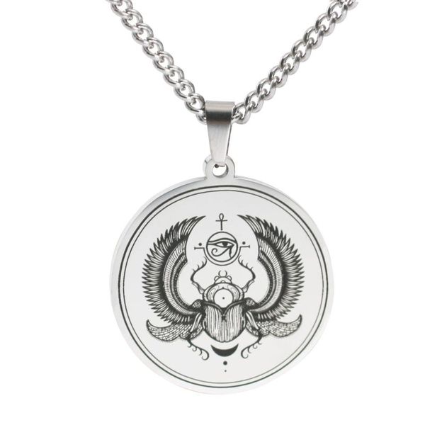 pendant necklaces ancient egyptian scarab demon eye personality retro titanium steel of horus necklace stainless chain, Silver
pendant necklaces ancient egyptian scarab demon eye personality retro titanium steel of horus necklace stainless chain, Silver