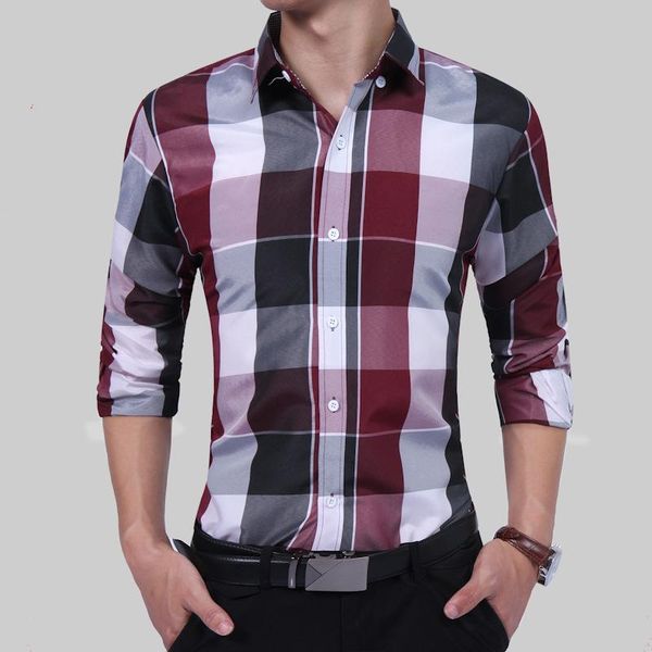 men's casual shirts men long sleeve button plaid shirt slim fit muscle leisure blouse for male, White;black
men's casual shirts men long sleeve button plaid shirt slim fit muscle leisure blouse for male, White;black