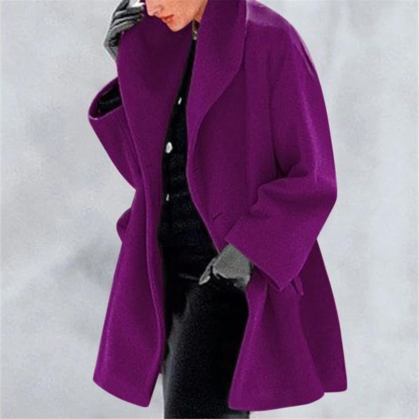 women's wool & blends 2021 autumn winter solid color coat women warm turn-down collar ladies jacket female outwear elegant overcoat lon, Black
women's wool & blends 2021 autumn winter solid color coat women warm turn-down collar ladies jacket female outwear elegant overcoat lon, Black