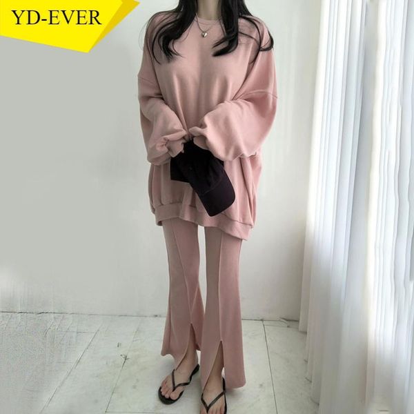 women's two piece pants korean suit simple pullover loose hoodies women + casual solid color split flare chic autumn winter 2 set, White
women's two piece pants korean suit simple pullover loose hoodies women + casual solid color split flare chic autumn winter 2 set, White