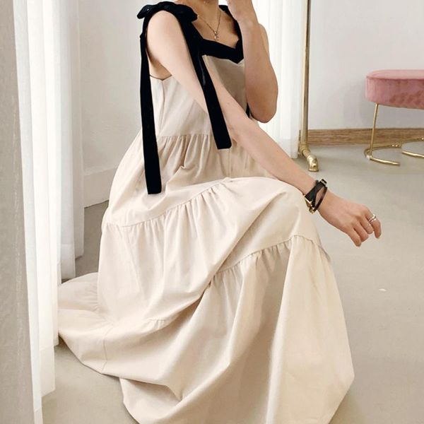 casual dresses korean chic summer square collar contrast color dress women ribbon high waist pleated loose long robe femme elegant vestidos, Black;gray
casual dresses korean chic summer square collar contrast color dress women ribbon high waist pleated loose long robe femme elegant vestidos, Black;gray