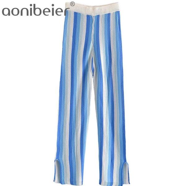 women's pants & capris aonibeier 2021 za autumn woman trousers traf blue striped elastic high waist vents hem female casual straight kn, Black;white
women's pants & capris aonibeier 2021 za autumn woman trousers traf blue striped elastic high waist vents hem female casual straight kn, Black;white