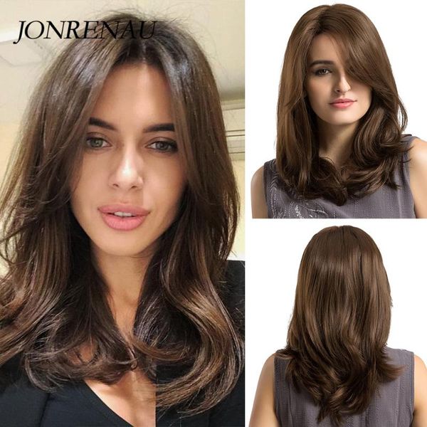 synthetic wigs jonrenau heat resistant long natural wave hair brown with bangs for white/black women
synthetic wigs jonrenau heat resistant long natural wave hair brown with bangs for white/black women