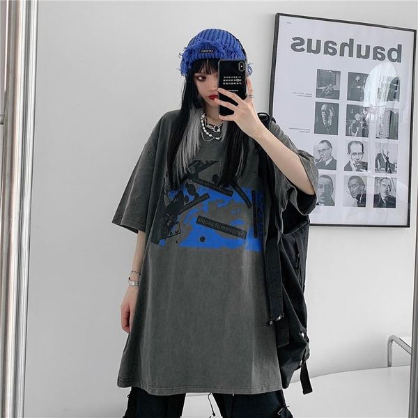 women's t-shirt summer mid-length cotton printing japanese large size female student t loose college style, White
women's t-shirt summer mid-length cotton printing japanese large size female student t loose college style, White