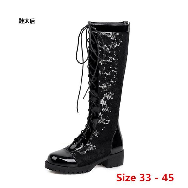 boots hollow motorcycle woman casual shoes breathable mesh summer women knee high womens small big size 33 -45, Black
boots hollow motorcycle woman casual shoes breathable mesh summer women knee high womens small big size 33 -45, Black