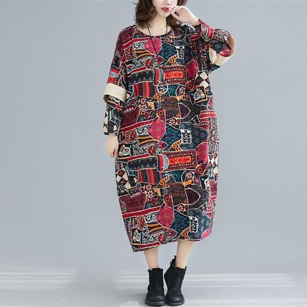 casual dresses oversized women cotton linen dress arrival 2021 spring arts style vintage print loose female long s3486, Black;gray
casual dresses oversized women cotton linen dress arrival 2021 spring arts style vintage print loose female long s3486, Black;gray