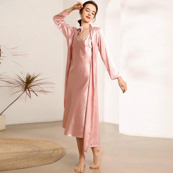 women's sleepwear solid sling nightdress elegant lace long women sleeve pyjama silk robe dressing gown pijama mujer lady clothing ed50s, Black;red
women's sleepwear solid sling nightdress elegant lace long women sleeve pyjama silk robe dressing gown pijama mujer lady clothing ed50s, Black;red