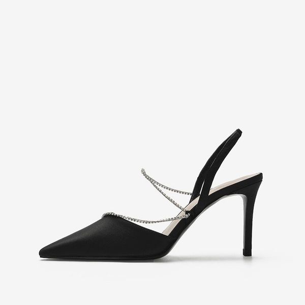 dress shoes little 2021 spring fashion rhinestone chain decorated sandals pointed high-heeled single shoe woman, Black
dress shoes little 2021 spring fashion rhinestone chain decorated sandals pointed high-heeled single shoe woman, Black