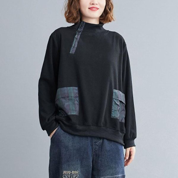 women's hoodies & sweatshirts women casual sweatshirt arrival 2021 autumn korean simple style stand collar loose female long sleeve cot, Black
women's hoodies & sweatshirts women casual sweatshirt arrival 2021 autumn korean simple style stand collar loose female long sleeve cot, Black