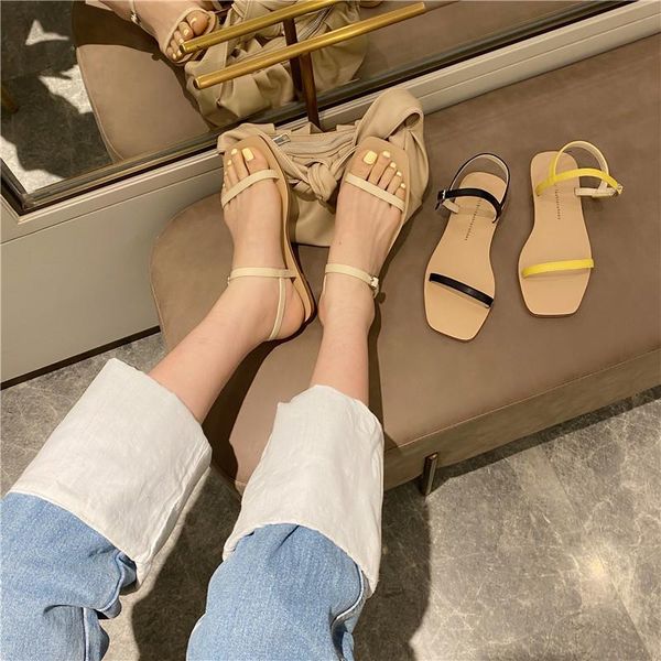 fashion womens shoes 2021 buckle open toe flat sandals summer heels suit female beige luxury new strap comfort peep without girl, Black
fashion womens shoes 2021 buckle open toe flat sandals summer heels suit female beige luxury new strap comfort peep without girl, Black