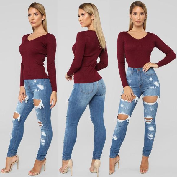 women's jeans aecker ladies slim blue broken hole skinny beggar pants for womens stretch denim pencil trousers woman
women's jeans aecker ladies slim blue broken hole skinny beggar pants for womens stretch denim pencil trousers woman