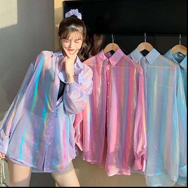 women reflecting blouses full sleeve shirt women shinning thin simple loose chiffon shirt for female dx1880, White
women reflecting blouses full sleeve shirt women shinning thin simple loose chiffon shirt for female dx1880, White
